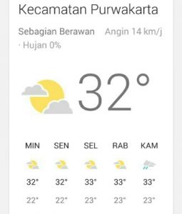 Diprediksi Hujan Turun di Purwakarta Kamis ini