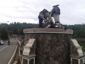 Patung Arjuna di Situ Wanayasa Purwakarta Hangus Dibakar