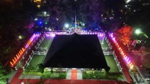 Indahnya Wajah Baru Bale Paseban Purwakarta Dilihat di Malam Hari