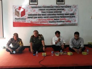 Panwascam Sukatani Lakukan Sosialisasi Pengawasan Pemilu Partisipatif