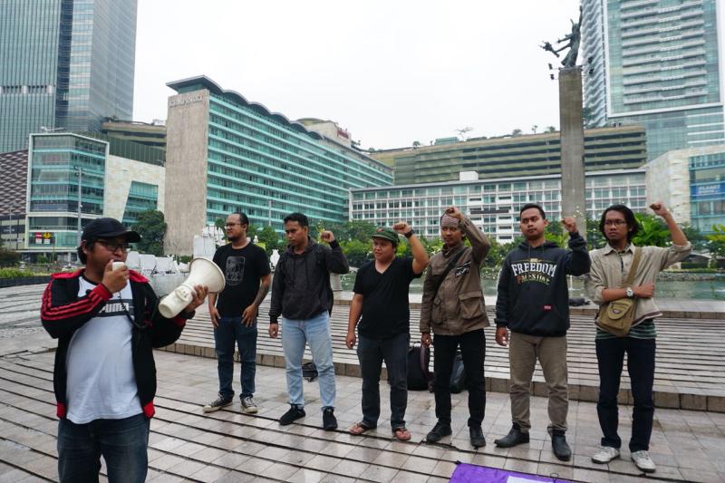 Kisruh Radar Bogor, Jurnalis Gelar Aksi Damai di Bundaran HI