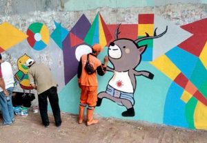 Sandi Apresiasi Pasukan Orange Buat Mural Asian Games