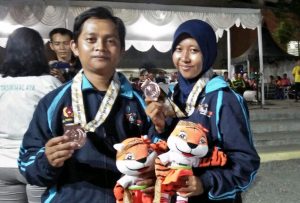 Pasutri Borong Medali Perunggu Cabor Petanque Porda Jabar