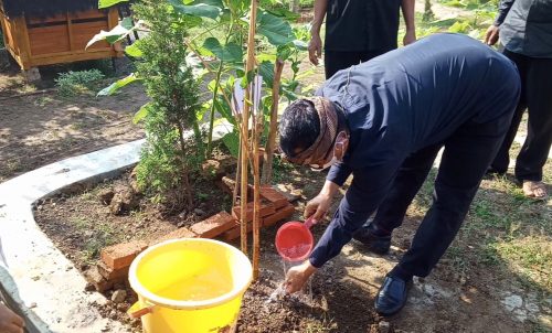 Seluruh SD dan SMP di Purwakarta Serentak Tanam Bambu
