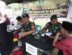 HUT ke 64 Kostrad, Yonarmed 9/Pasopati Terus Beraksi Melaksanakan Kegiatan Sosial Bagi Masyarakat Purwakarta